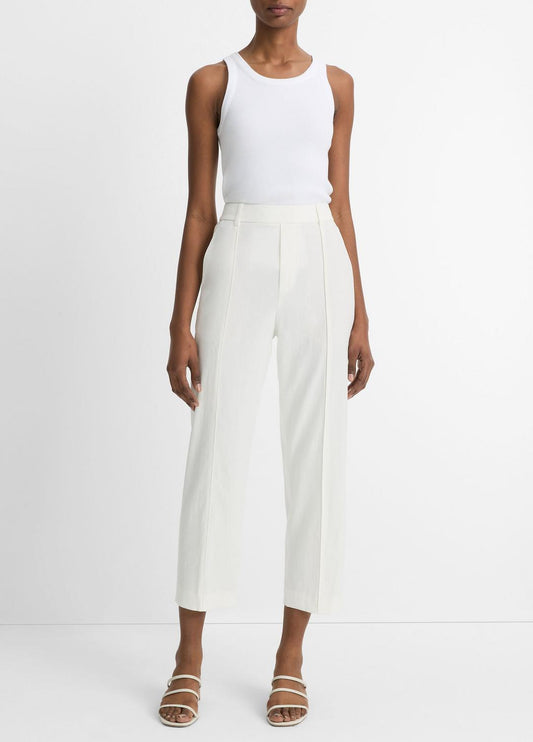 Grace Mid-Rise Linen-Blend Pull-On Pant in Trousers