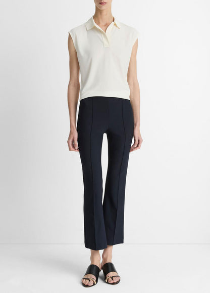Niki Mid-Rise Pintuck Crop Flare Pant in Pants