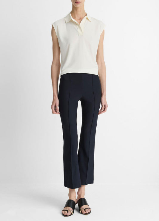 Niki Mid-Rise Pintuck Crop Flare Pant in Pants