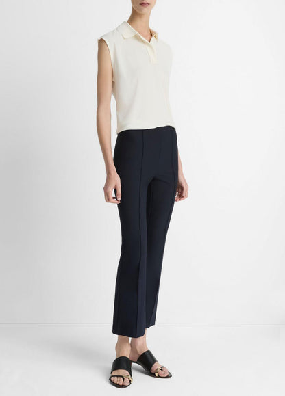 Niki Mid-Rise Pintuck Crop Flare Pant in Pants