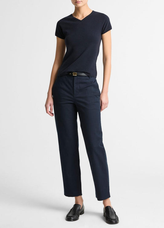 Avery Mid-Rise Italian Stretch-Cotton Chino Pant in Trousers