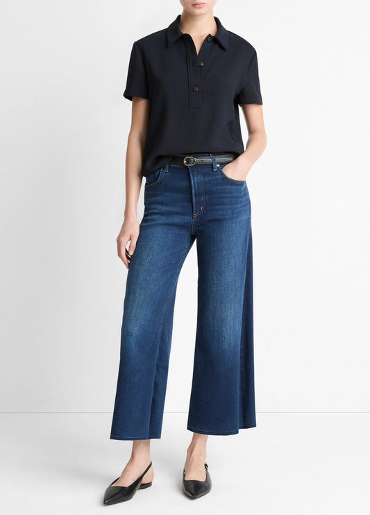 Citizens of Humanity Lyra Wide-Leg Crop Clean-Hem Jean in Denim