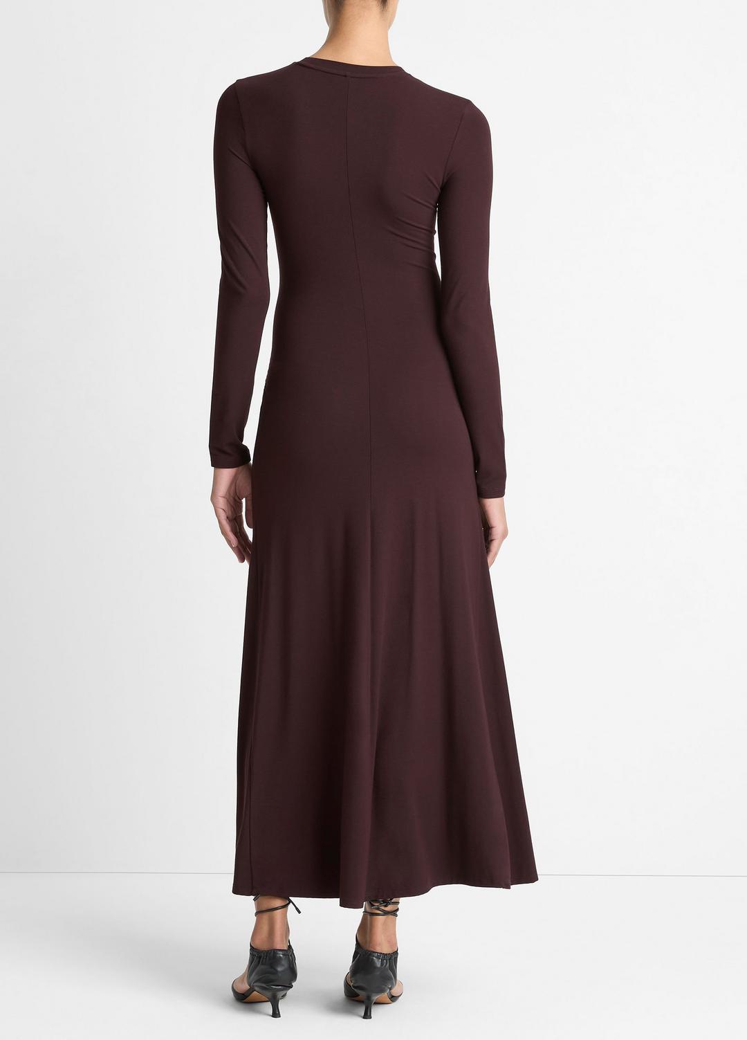 Ruched-Seam Long-Sleeve Dress in Dresses