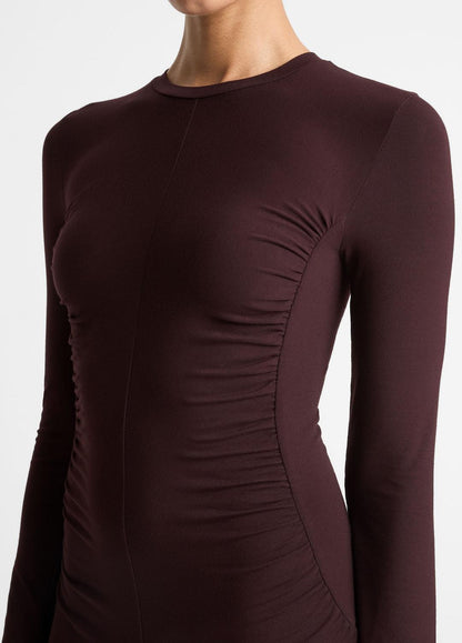 Ruched-Seam Long-Sleeve Dress in Dresses