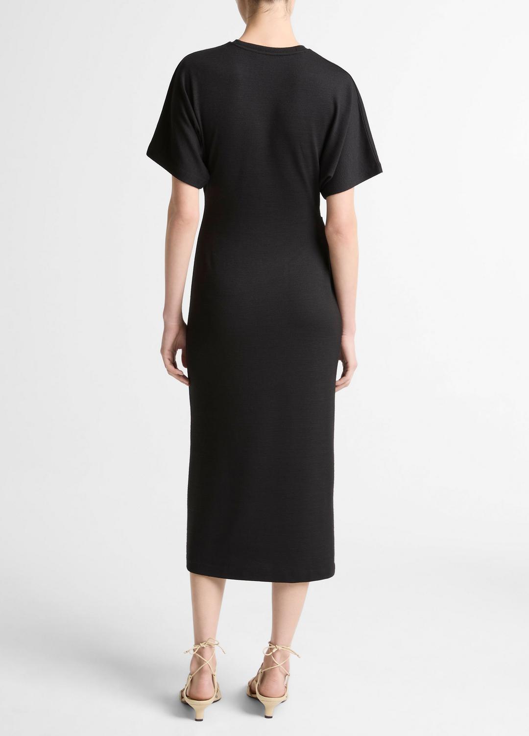 Ruched-Side Matte Jersey Short-Sleeve Dress in Dresses