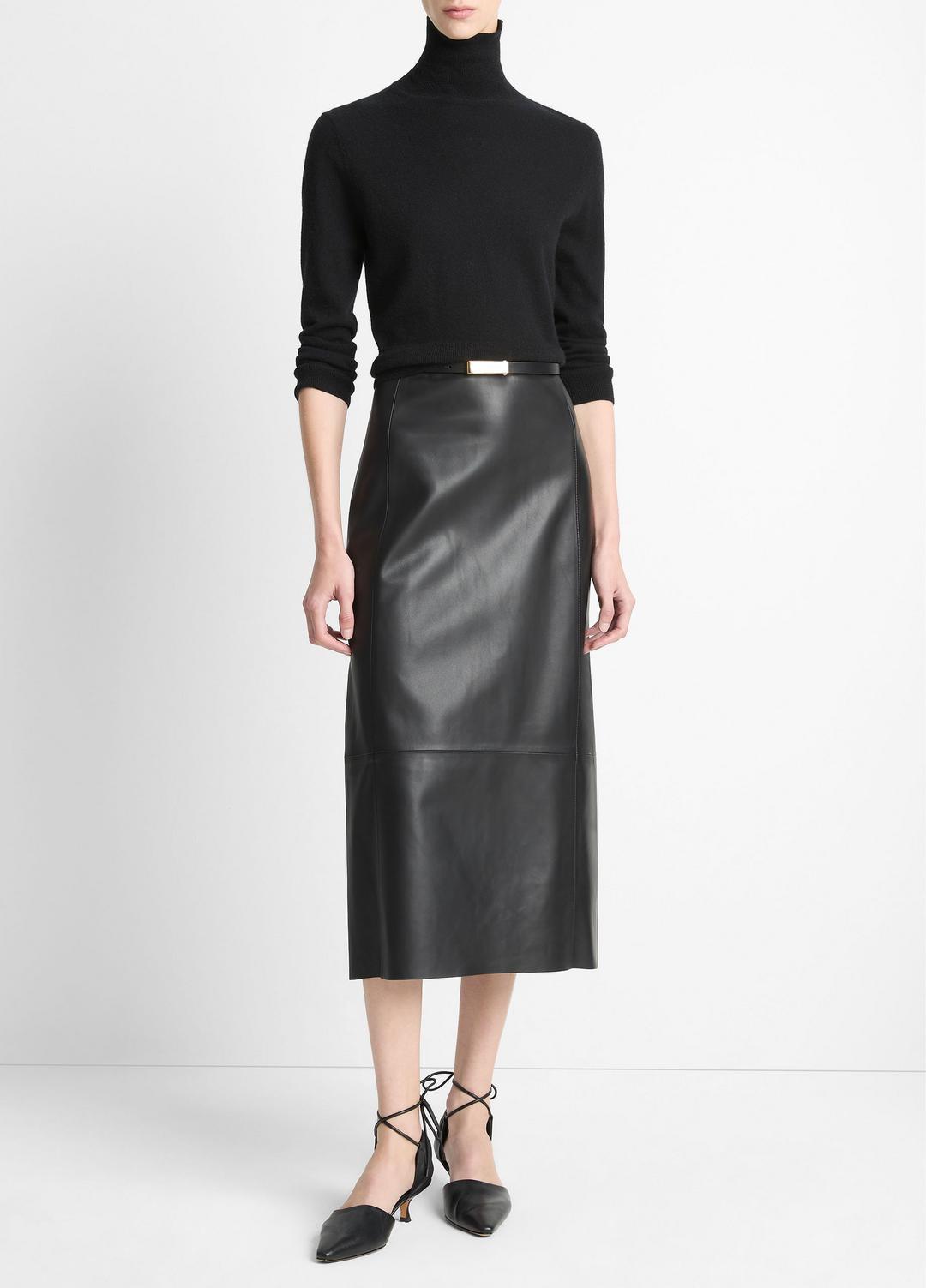 Leather Straight Skirt in Skirts
