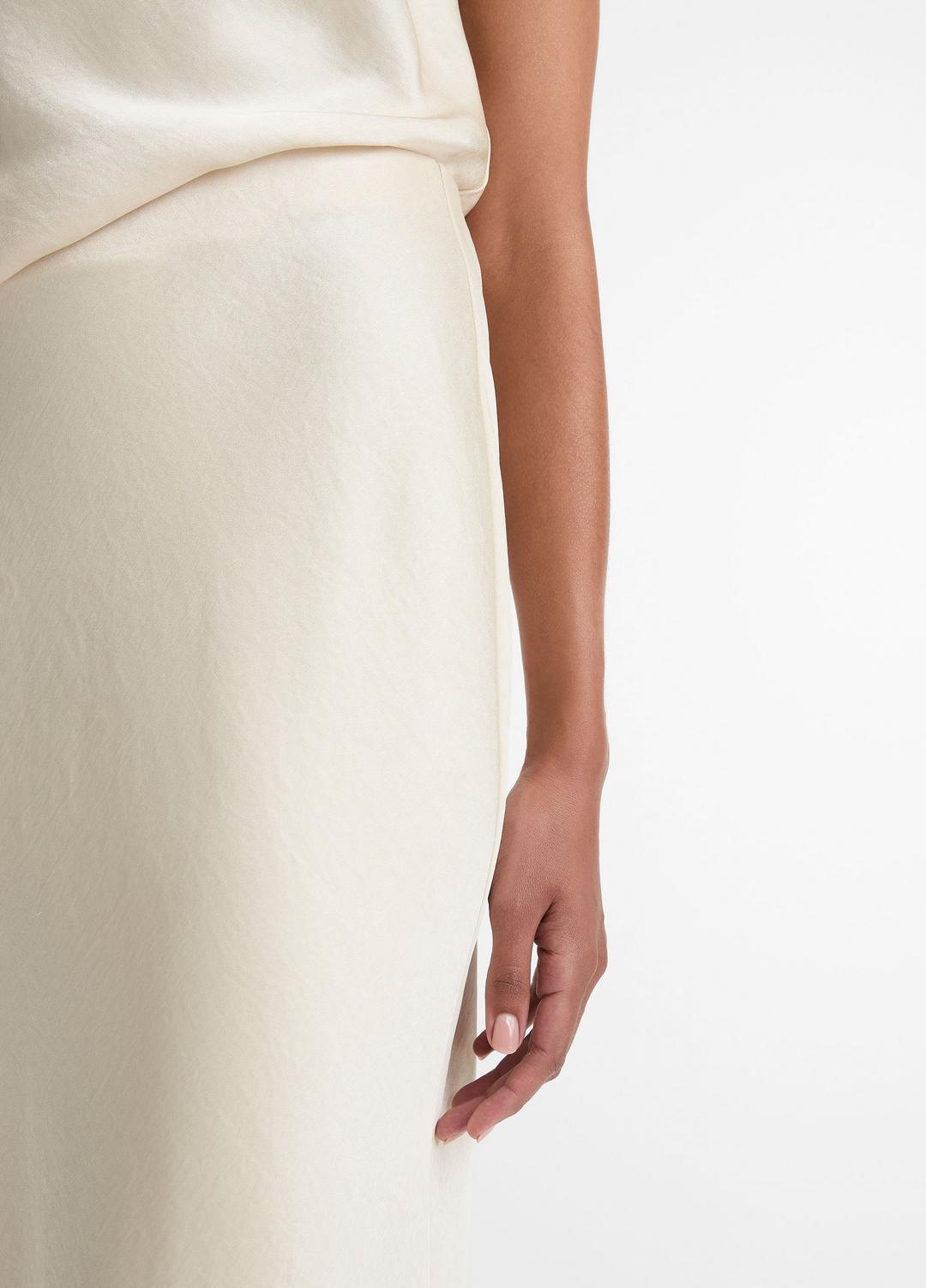 Satin Bias Column Skirt in Skirts