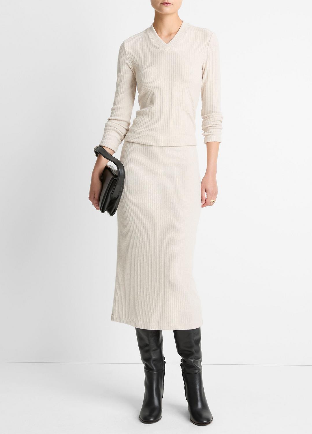Cozy Rib Midi Skirt in Skirts