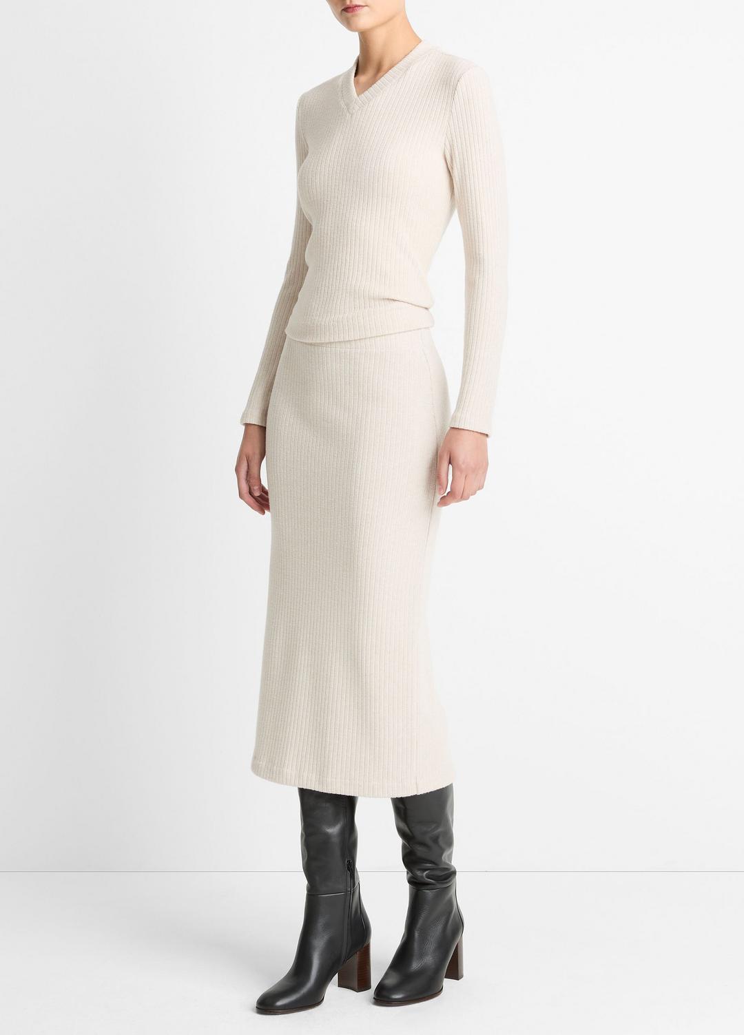 Cozy Rib Midi Skirt in Skirts