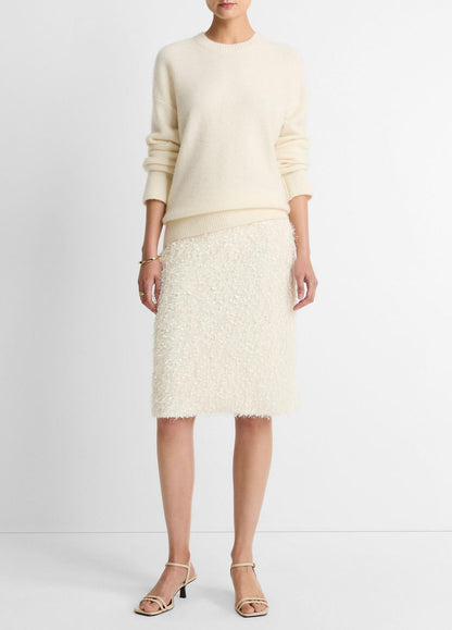 Feathery-Fringe Knee Skirt in Skirts