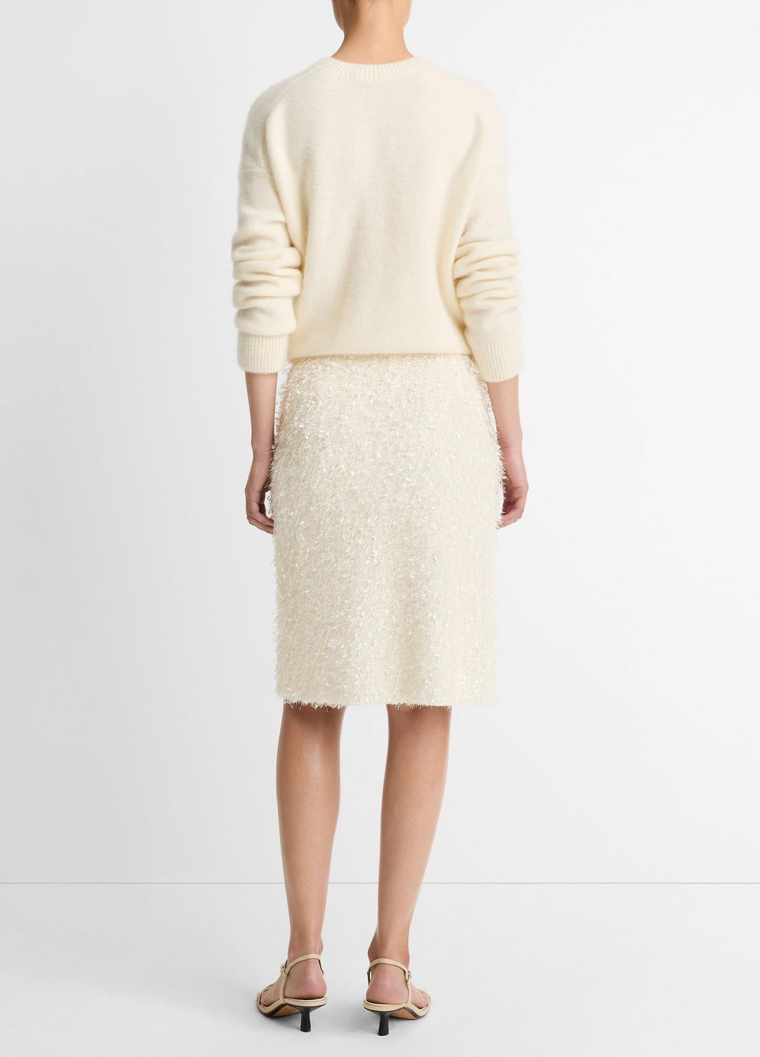 Feathery-Fringe Knee Skirt in Skirts