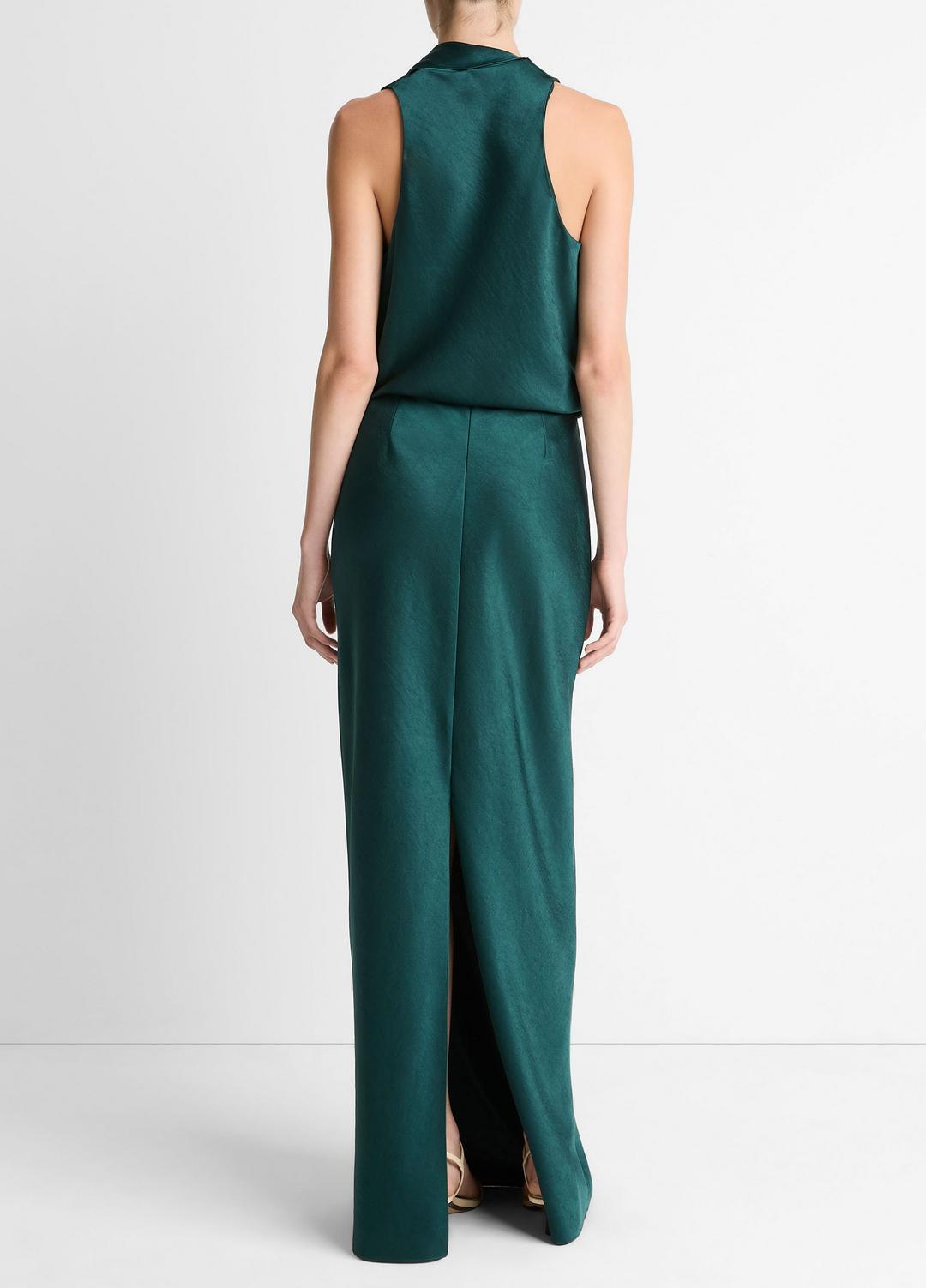 Satin Bias Column Skirt in Skirts