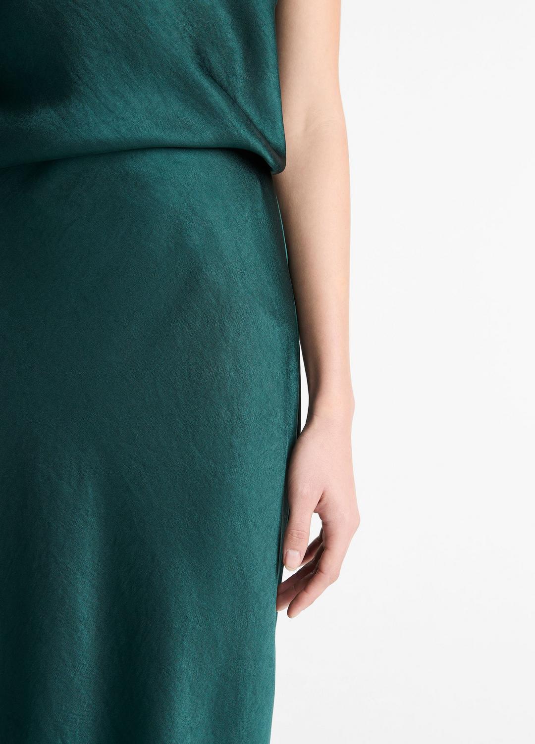 Satin Bias Column Skirt in Skirts