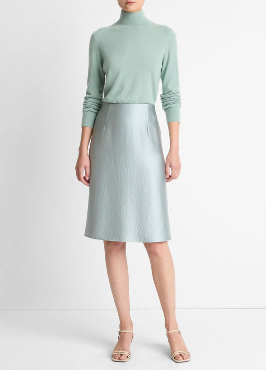 Satin A-Line Knee Skirt in Skirts