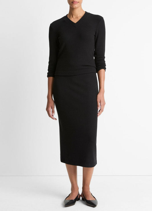 Cozy Rib Midi Skirt in Skirts
