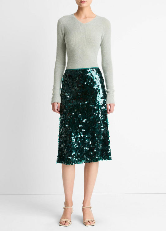 Paillette Bias Skirt in Skirts