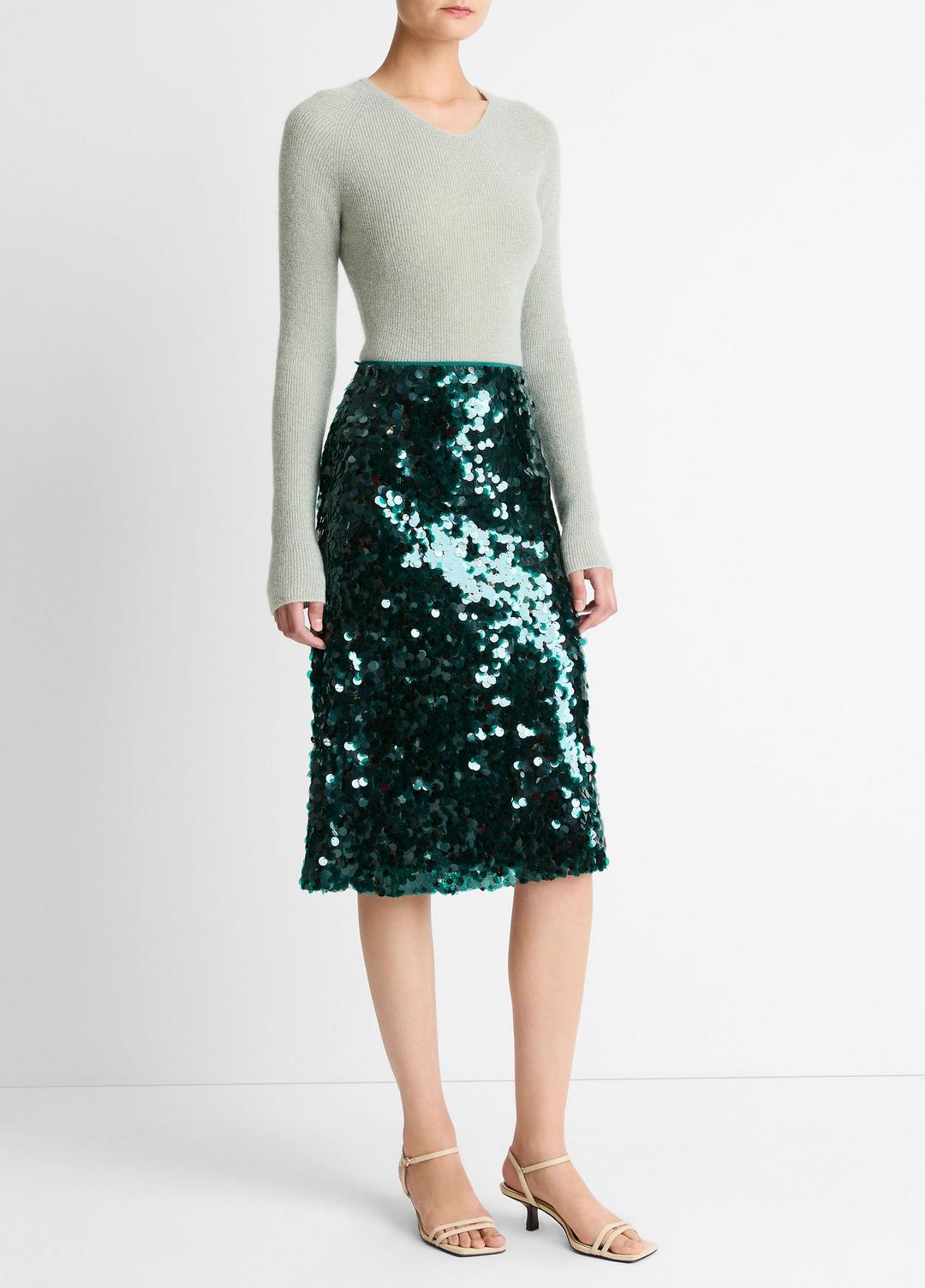Paillette Bias Skirt in Skirts