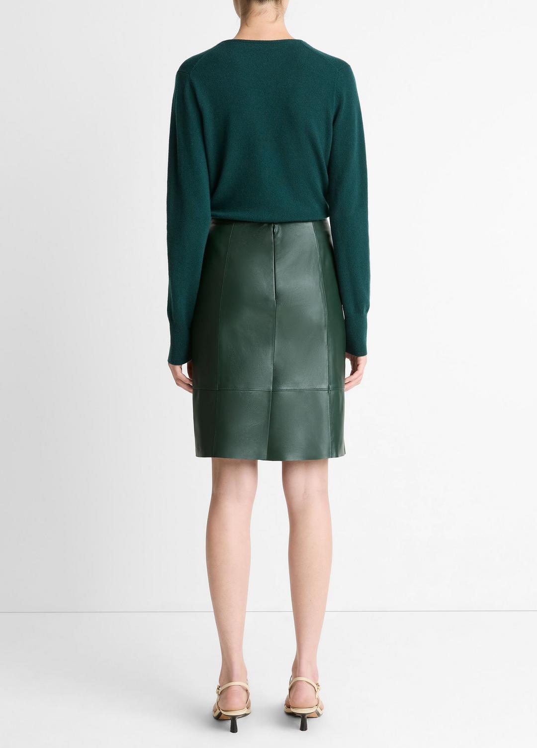 Leather Flared Knee Skirt in Skirts