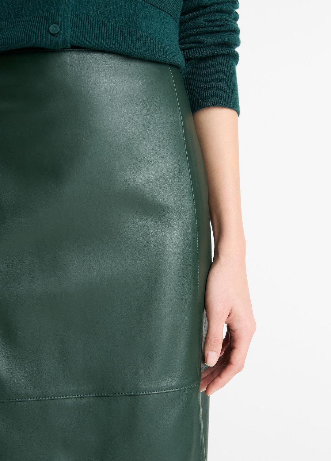 Leather Flared Knee Skirt in Skirts