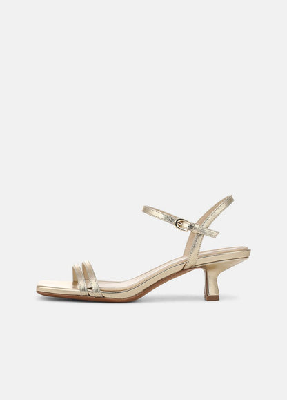 Tilda Metallic Leather Heeled Sandal in Heels
