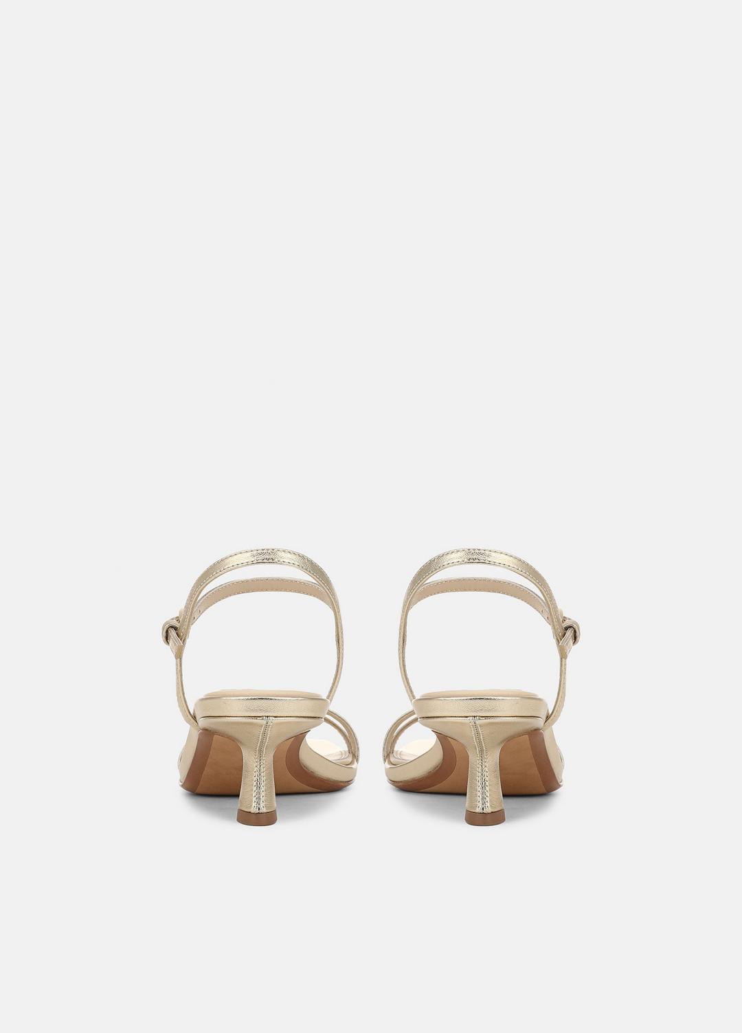 Tilda Metallic Leather Heeled Sandal in Heels