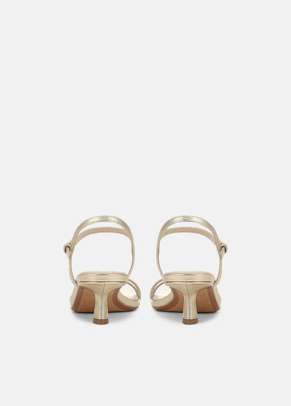 Tilda Metallic Leather Heeled Sandal in Heels