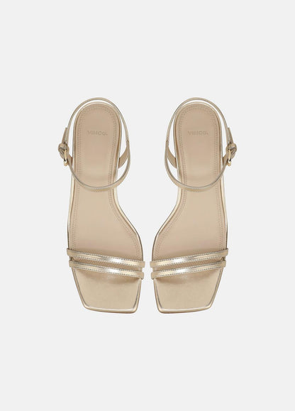 Tilda Metallic Leather Heeled Sandal in Heels