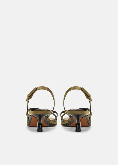 Tali Satin Slingback Sandal in Heels