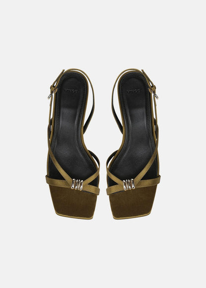 Tali Satin Slingback Sandal in Heels