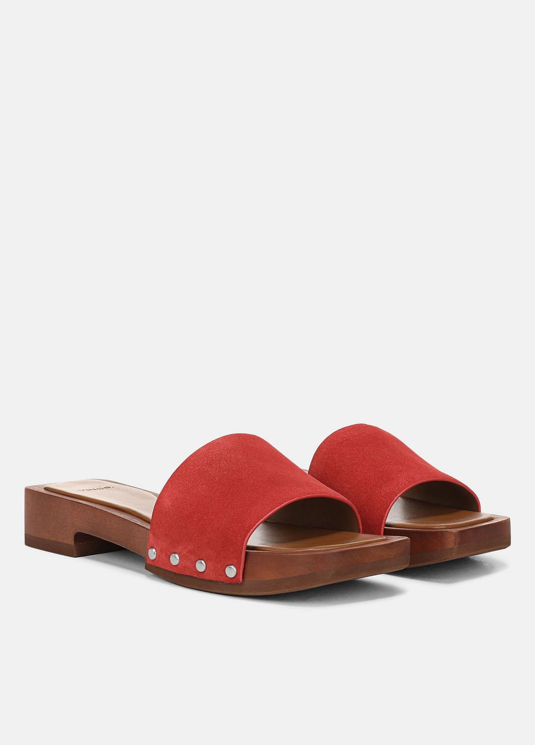 Barbara Leather Slide Sandal in Sandals