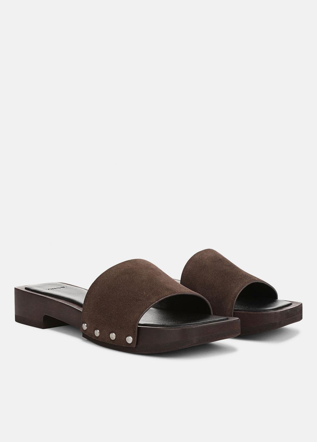 Barbara Leather Slide Sandal in Sandals