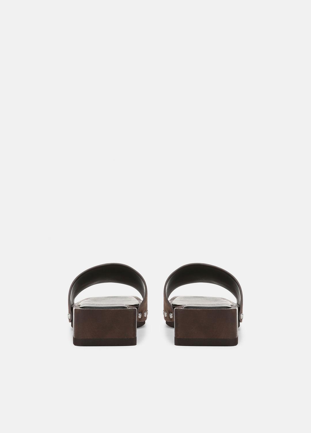 Barbara Leather Slide Sandal in Sandals