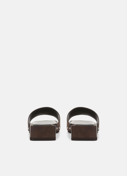 Barbara Leather Slide Sandal in Sandals