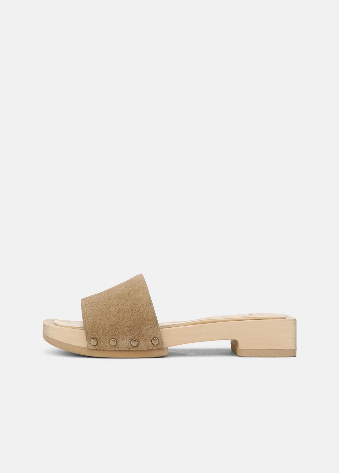 Barbara Suede Slide Sandal in Sandals