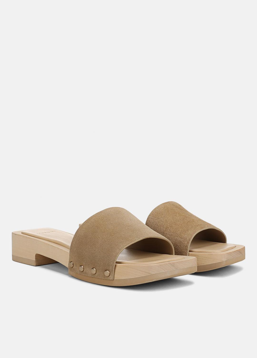 Barbara Suede Slide Sandal in Sandals