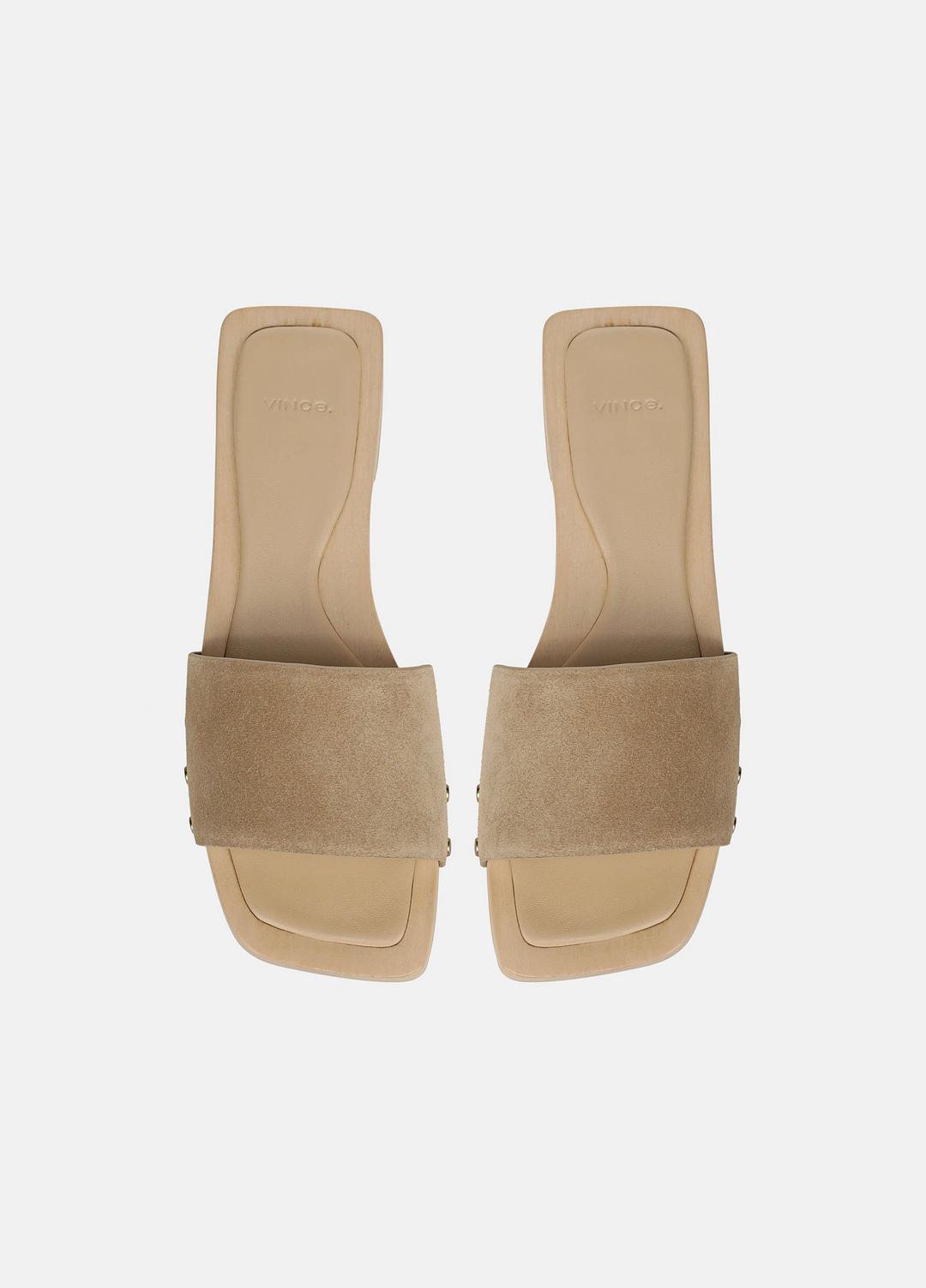 Barbara Suede Slide Sandal in Sandals