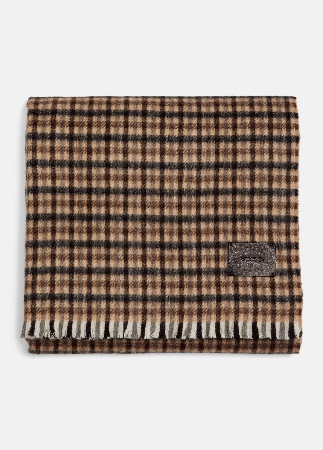 Gingham Wool-Cashmere Oversized Wrap in Scarves & Hats