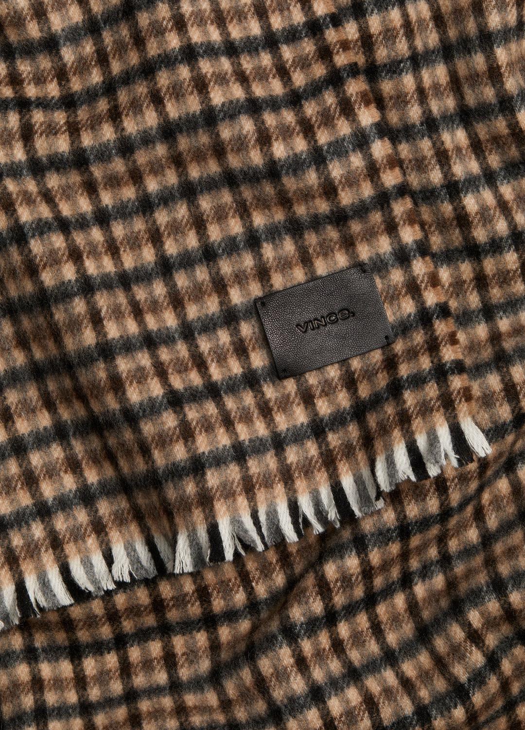 Gingham Wool-Cashmere Oversized Wrap in Scarves & Hats
