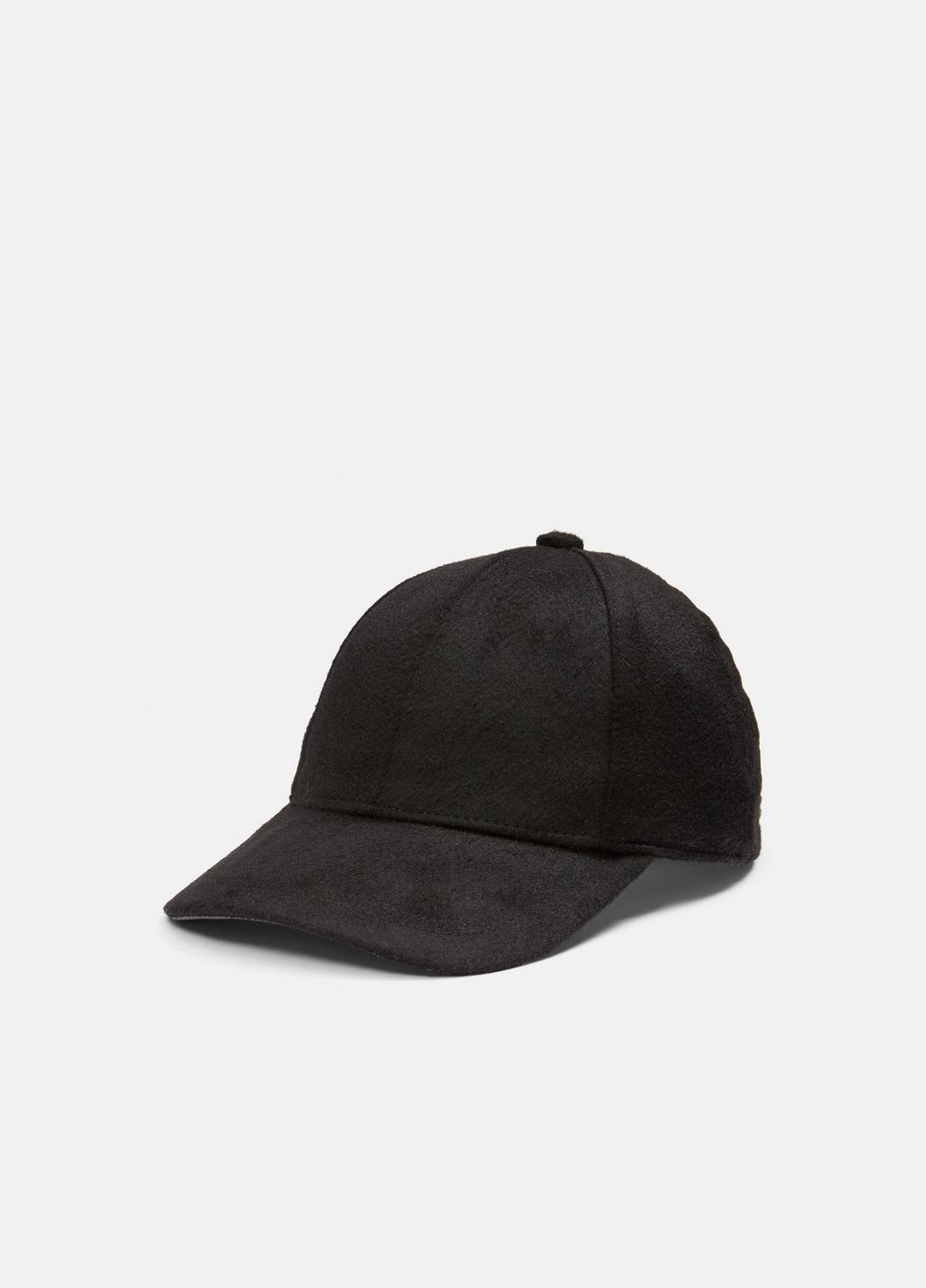 Leather-Trim Cashmere Baseball Cap in Scarves & Hats
