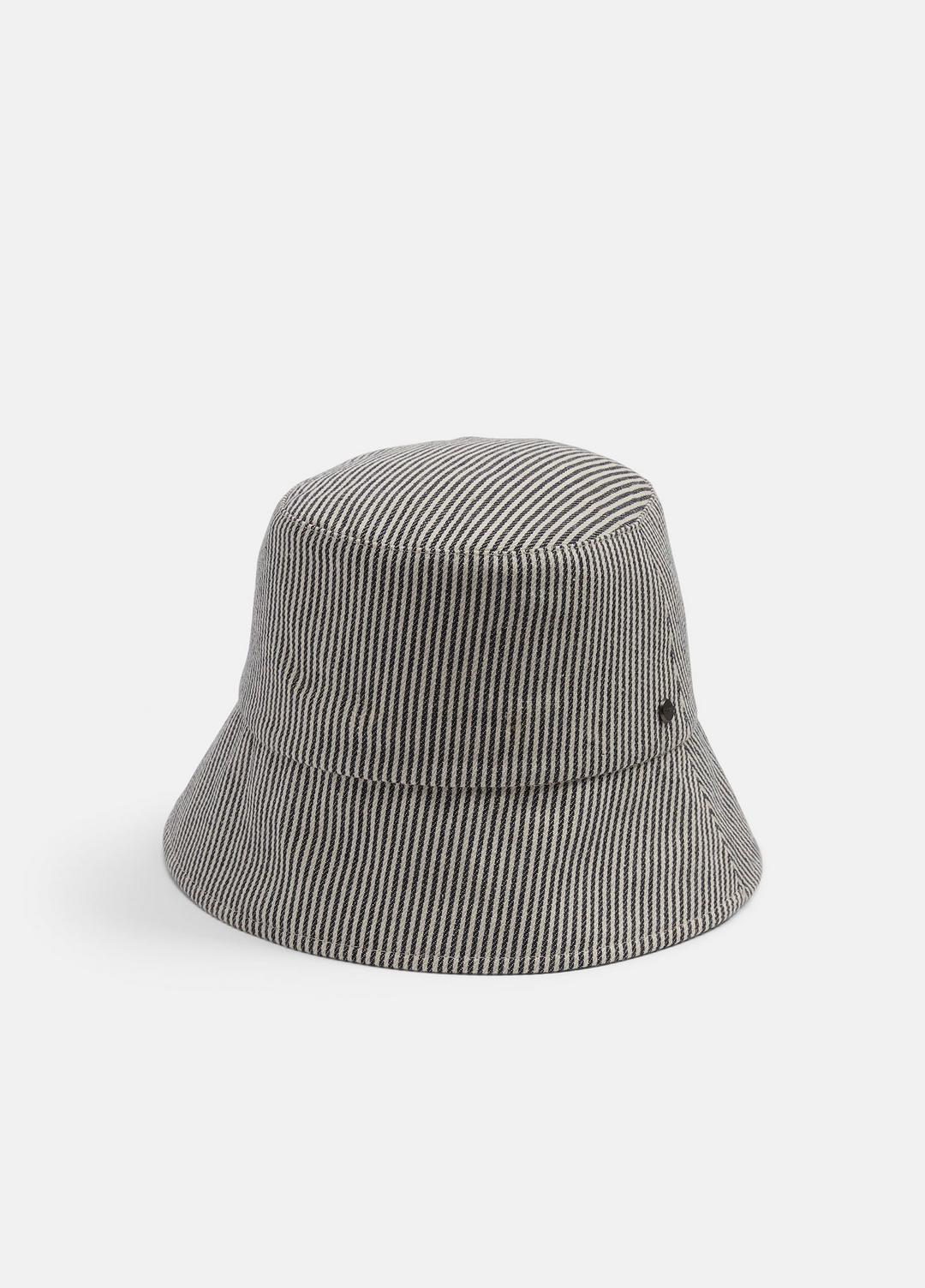 Stripe Cotton Canvas Bucket Hat in Scarves & Hats