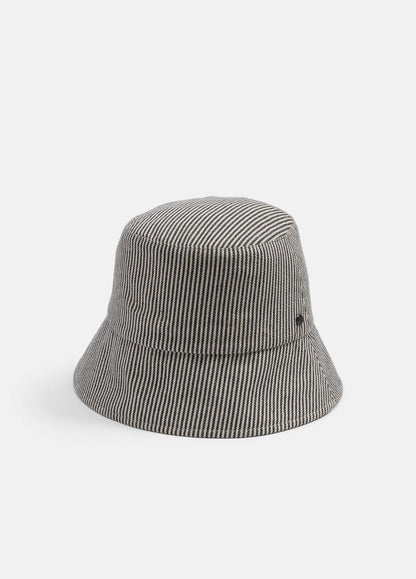 Stripe Cotton Canvas Bucket Hat in Scarves & Hats