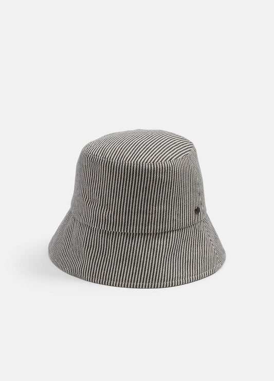 Stripe Cotton Canvas Bucket Hat in Scarves & Hats