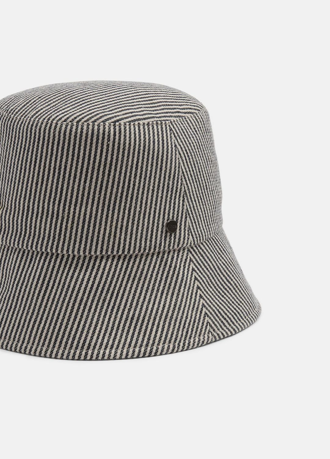 Stripe Cotton Canvas Bucket Hat in Scarves & Hats