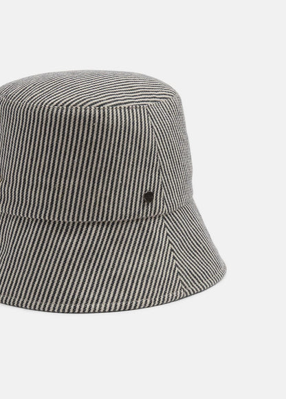 Stripe Cotton Canvas Bucket Hat in Scarves & Hats