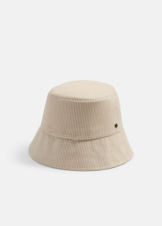 Stripe Cotton Canvas Bucket Hat in Scarves & Hats