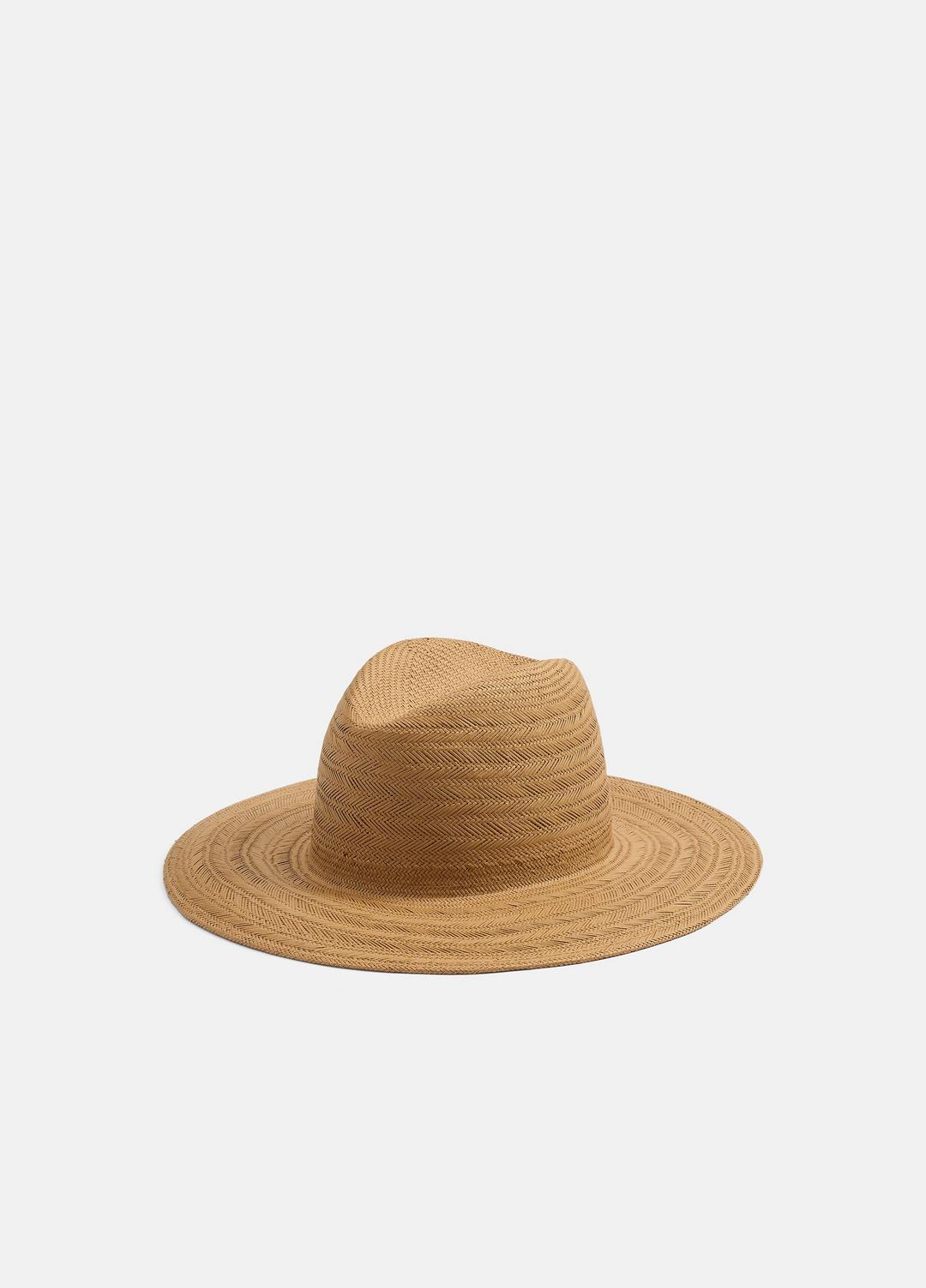 Herringbone-Weave Straw Panama Hat in Scarves & Hats