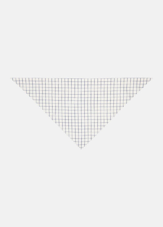 Trellis Plaid Cotton-Blend Headkerchief in Scarves & Hats