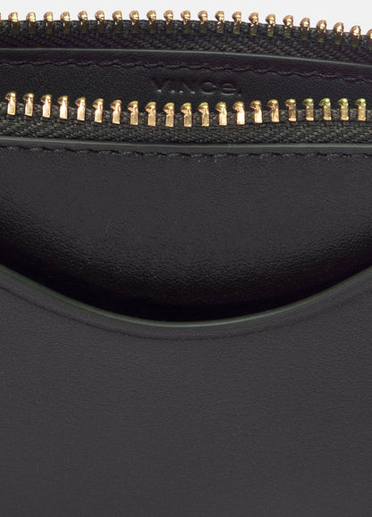 Leather Zip-Top Card Case in Handbags