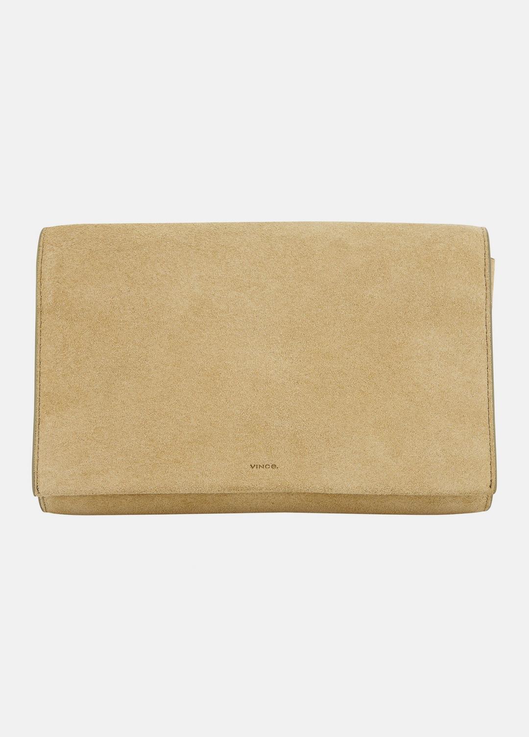 Suede Crossbody Wallet in Leather & Suede