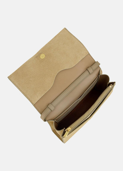Suede Crossbody Wallet in Leather & Suede